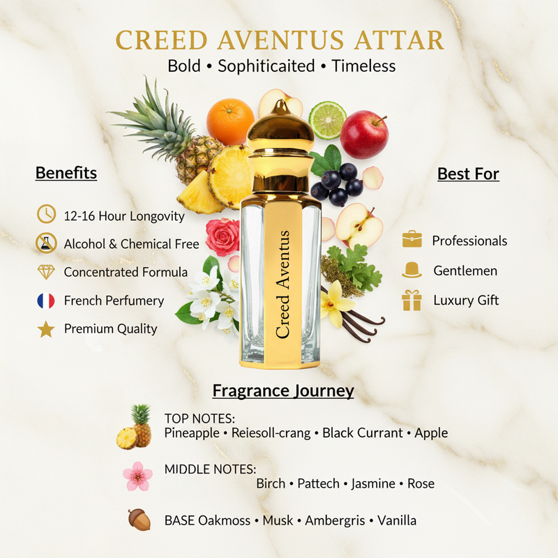 Aventus Creed attar bottle by Mian Cloth