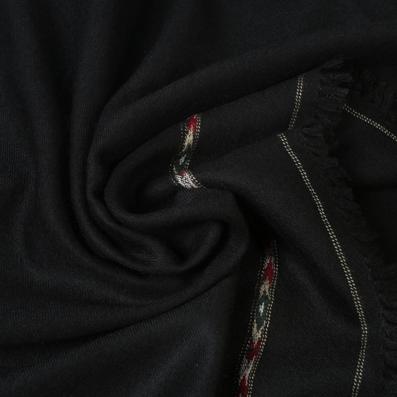 Australian lambswool black shawl close-up
