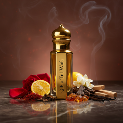 Qibla Tul Wafa attar premium fragrance oil bottle
