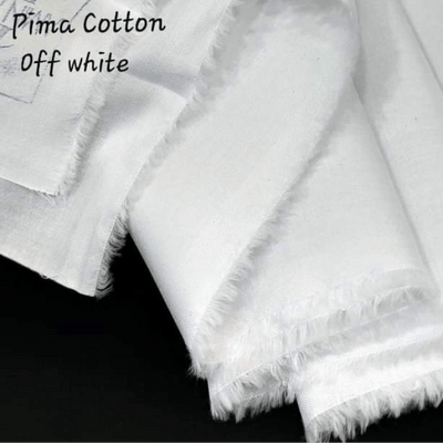 Off white Universal Pure Pima Soft Cotton unstitched fabric for men