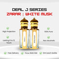 Zarar and White Musk long-lasting attar fragrance bottles