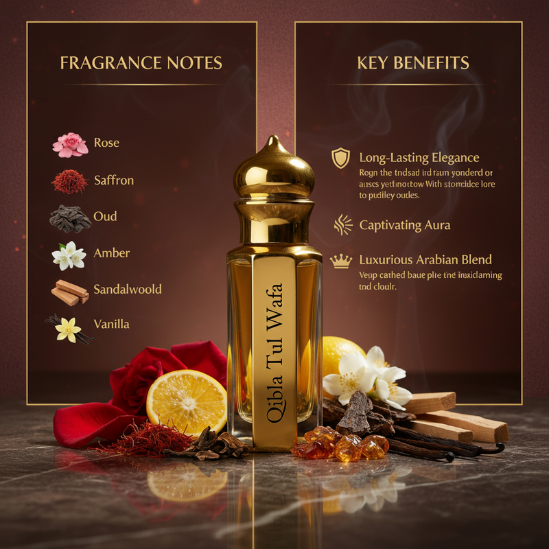 Qibla Tul Wafa attar bottle by Mian Cloth