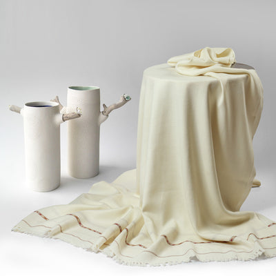 Off white Australian lambswool shawl for men