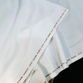 China Boyo Boski off white unstitched fabric with branded selvedge by Mian Cloth