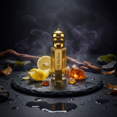 Musk Al Madina premium fragrance oil bottle