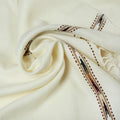 Off white wool shawl for men by Mian Cloth