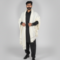 Off white pure wool shawl for men