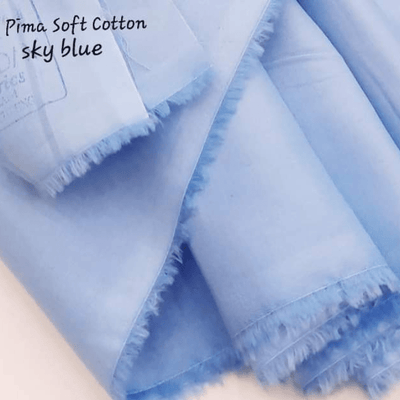 Sky blue Universal Pure Pima Soft Cotton unstitched fabric for men