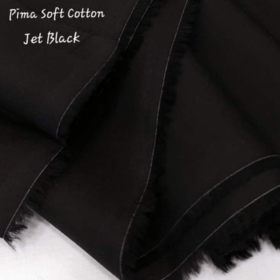 Jet black Universal Pure Pima Soft Cotton unstitched fabric for men
