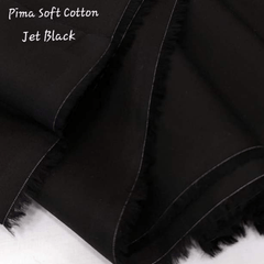 Jet black Universal Pure Pima Soft Cotton unstitched fabric for men